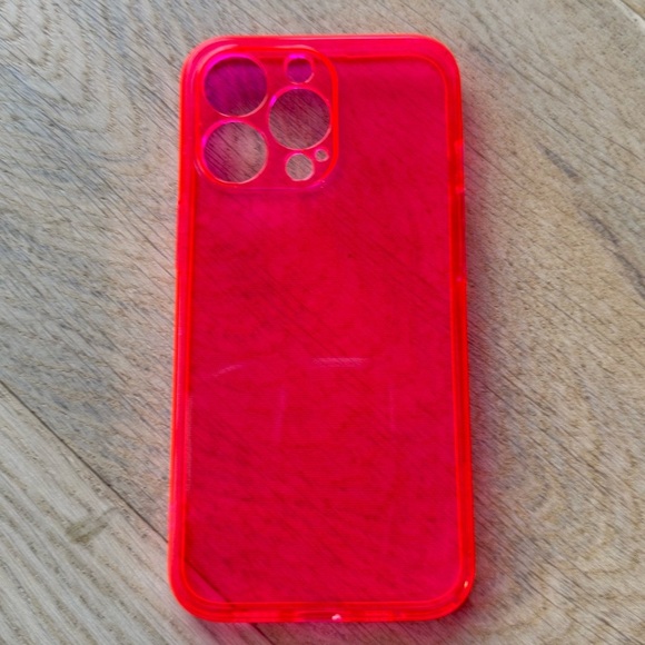 Like New! iPhone 13 Pro Case - Neon/Hot Pink Gelly - Picture 2 of 3